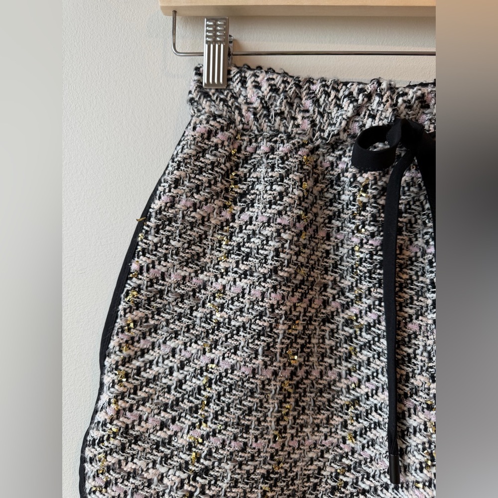 Maje Contrast Tweed Pink High Waisted Shorts - Picture 7 of 8
